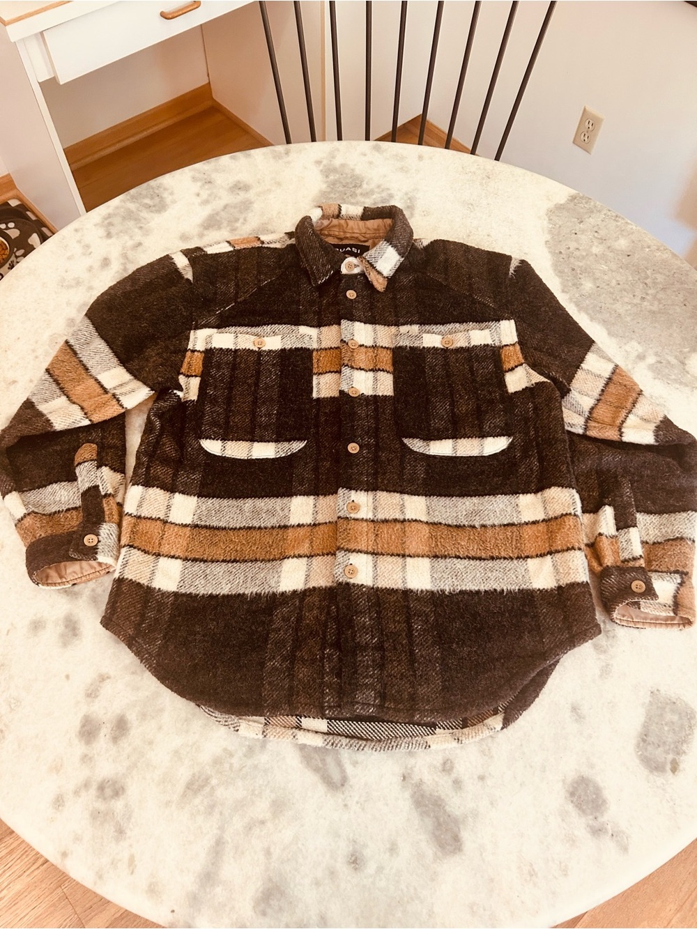 Men's Quasi Skateboards Flannel Button Down Shirt Size Large